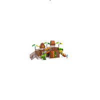 Structure de jeu en bois pour enfants avec toboggan extérieur certifiée EN1176 pour les aires de jeux publiques, les parcs d'attractions, les écoles, les cours arrière et les campings