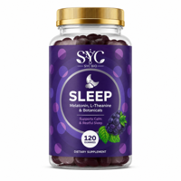 Gummies Bien-être SYC BIO à la Mélatonine et L-Théanine, 120 Gummies, Marque Privée, OEM, ODM, Prix d'Usine, Vente en Gros