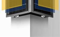 Projecteur mural solaire haut/bas à 4 LED avec lentille condenseuse, étanche IP65, 2400 mAh, pour jardin, clôture, terrasse, garantie 1 an