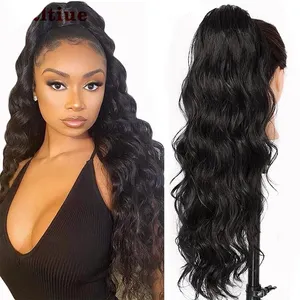 Wholesale Raw Virgin Brazilian 22 inch body wave human hair ponytails extensions,cuticle aligned virgin hair,ponytail human hair