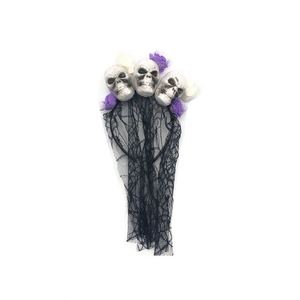Diadema de esqueleto blanco con velo negro para disfraz de fiesta, baile de máscaras, accesorio fotográfico, Feliz Halloween - Product Image 2