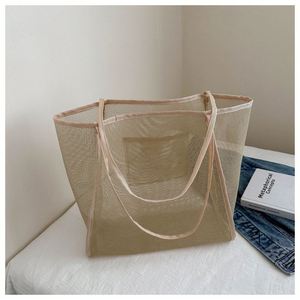 Women's Outdoor Mesh Shopping With Long Handle Elegant Net Shoulder Beach <b>Bag</b> - Product Image 5
