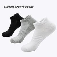 Chaussettes de sport professionnelles OEM personnalisées avec logo, absorbantes, coupe basse, en tissu éponge, pour hommes, idéales pour la course et le quotidien