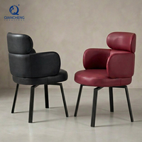 Chaise de salle à manger rotative de luxe écologique moderne 2026, style urbain, cuir synthétique, coussin à ressort, métal, appartement, hôtel