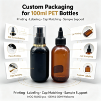 Bouteille à pompe en plastique de 100 ml, distributeur de liquide rechargeable en PET de qualité alimentaire pour shampoing, gel douche, savon pour les mains