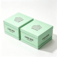 Boîte à gâteau haute pour anniversaire en matériaux recyclables, boîte alimentaire à emporter pour fêtes et mariages, vente en gros, boîte à biscuits personnalisable avec logo pour cadeaux