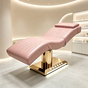 Luxury Adjustable Height <b>Foldable</b> Beauty Salon Curved pink Beauty Massage <b>Table</b> Lash Bed - Product Image 4