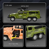 Voitures miniatures à inertie solides pour enfants, véhicules militaires à friction avec portes ouvrantes