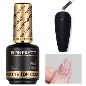 BORN PRETTY PRO Top Coat Opaco 15ml, Polvere Isolante Cromata Resistente, Finitura Vellutata Non Appiccicosa, Smalto Gel per Unghie Cromate - Product Image 1