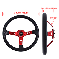 Pièces automobiles en matériau PU rouge TIYPEOR 350MMJDM Volant de dérive modifié