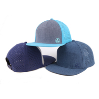Casquette OEM de haute qualité personnalisée à 7 panneaux en caoutchouc avec logo Casquette résistante à l'eau découpée au laser avec trou perforé