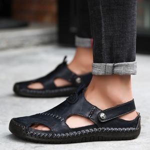 Summer new men's cool <b>sandals</b> Korean version handcrafted casual two-in-one soft-soled front-covered flip-flops - Product Image 2