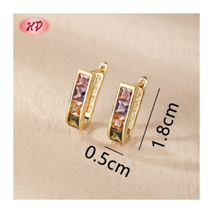<span class=keywords><strong>Pendientes</strong></span> de Aro de Latón con Nuevos Materiales de Tendencia, <span class=keywords><strong>Pendientes</strong></span> de Lujo para Mujer, Chapados en <span class=keywords><strong>Oro</strong></span> de 18K y 14K, Venta al por Mayor - Product Image 5