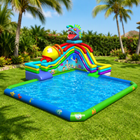 Toboggan aquatique gonflable de grande qualité pour usage commercial intérieur/extérieur avec piscine, pour usage domestique, garantie de 3 ans