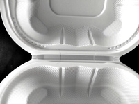 Boîte à clapet en plastique jetable blanche personnalisée PP5 pour pain, pâtisserie, sandwichs, salades, sushis, plats à emporter