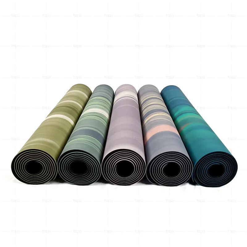 2024 New Upgraded Coconut Fiber PU Rubber Yoga Mat Contrast Color Non Slip Yoga Mat Wholesale
