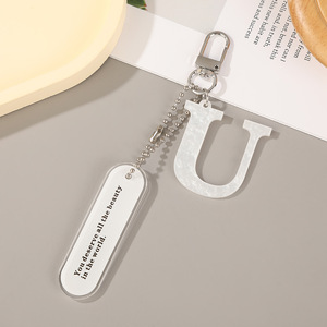 Simple 26 Color English Alphabet Keychain Pendant Ins Acrylic Car <strong>Bag</strong> Hanging Accessories Protective Cover for Headset Hanging - Product Image 4