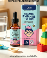 Gouttes de vitamines B chélatées personnalisées de 30 ml pour enfants, très demandées, pour soutenir la supplémentation nutritionnelle quotidienne et l'énergie des enfants