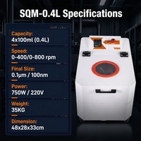 SQM-0.4L Elektrische Hochgeschwindigkeits-Labor-Planetenkugelmühle mit Motor für Feinpulvermahlung 0,26kW Optionale Behälter & Kugeln