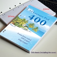 Bloc-notes universel A4 pour étudiants et bureaux, 100 feuilles, couverture en papier perforée, ligné, imprimé, bloc-notes de brouillon
