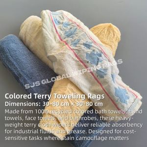 Trapos de Limpieza Industriales de Colores, Trapos de Algodón 100%, Trapos de Toalla de Algodón de Colores para Uso Industrial - Product Image 2