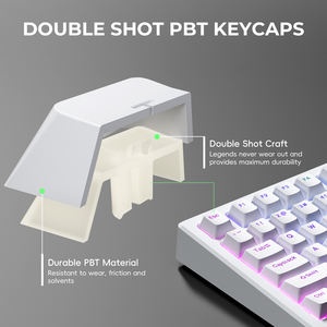XVX Keycaps Blanc 131 touches Clavier mécanique Imprimé sur le côté Profil OEM PBT Double-Shot <span class=keywords><strong>Keycap</strong></span> Fit Most <span class=keywords><strong>ANSI</strong></span> PC - Product Image 4