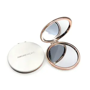 Hot Souvenir Ronde Double Side Metalen Pocket Spiegel Make Up Compacte Spiegel Aangepaste Logo