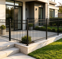 Clôture de jardin en acier galvanisé à chaud avec pointes décoratives en aluminium, idéale pour la décoration du périmètre des villas et des zones périurbaines (avant et arrière).