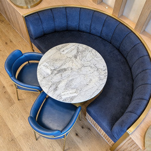 Muebles Comerciales, Juego de Mesa y Sillas de Comedor, Sofá de Madera Maciza Semicircular de Lujo para Cafetería, Asientos de Banqueta para Restaurantes - Product Image 3