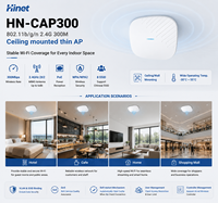 Punto de Acceso Inalámbrico de 2.4GHz y 300Mbps para Montaje en Techo, con Alimentación PoE, Antena de 6dBi, 2x2 MIMO, para Hoteles y Redes Domésticas