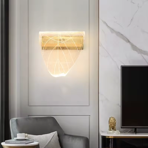 New Style Modern <b>Wall</b> Simple Transparent Luxury Metal Leaf <b>Battery</b> Operated LED Living Room Bedroom Gallery Cabinet Iron UL - Product Image 4