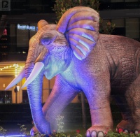 Éléphant gonflable géant avec logo personnalisé, attrape-regards, réaliste, thème animalier, pour promotion de rue/exposition animale/décoration