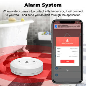 Detector de fugas de agua Zigbee para hogar inteligente, Sensor de plástico alimentado por batería con control por aplicación para alarma de seguridad en el hogar inteligente - Product Image 2