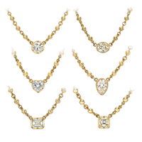 Collar de Plata de Ley 925 con Colgante de Moissanita en Forma de Gota de Agua, Chapado en Oro, Certificado por GRA, Joyería Fina para Regalo