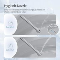 Toilette intelligente moderne avec siège chauffant, chasse d'eau automatique, chasse cyclonique, cuvette allongée, design à poser au sol