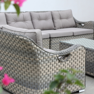 OSMEN NARCISSUS-<span class=keywords><strong>Tumbona</strong></span> de mimbre para jardín, 2 plazas, módulo de brazo derecho, sofá, silla de mimbre para uso en <span class=keywords><strong>terraza</strong></span> al aire libre - Product Image 3