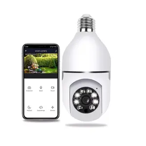 Smart Home Ampoule Lampe WIFI 2MP Caméra 360 Degrés Pnaoramic Sans Fil IR Sécurité CCTV Caméra