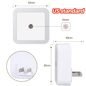 Luz de noche de inducción <span class=keywords><strong>LED</strong></span> blanca moderna, <span class=keywords><strong>Sensor</strong></span> inteligente enchufable, dormitorio cuadrado, mesita de noche, Material de PC, cuerpo de lámpara al por mayor - Product Image 4