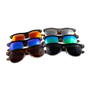 2025 classique demi-monture en bois bambou lunettes de soleil vente chaude mode lunettes de soleil métal en bois polarisé lentille lunettes de soleil - Product Image 1