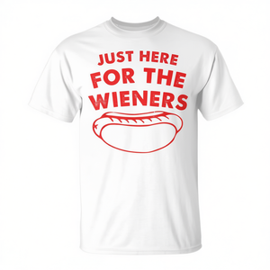 Camiseta Just Here For The Wieners Hot Dog, unisex, cuello redondo, manga corta, ropa promocional para adultos - Product Image 2
