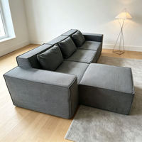 Canapé modulaire en tissu moderne, rembourré en mousse, avec dossier carré, écologique, deux places, meubles de salon