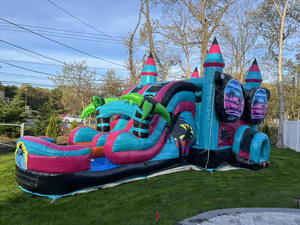 Großhandel Commercial Pvc Bouncy Bounce House Bluey aufblasbare Türsteher Combo White Jumping Castle mit Rutsche für Kinder - Product Image 2