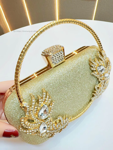 Nouvelle Pochette de Soirée pour Femme, Style Socialite, avec Strass et Diamants Incrustés, Sac Messager Portable Cheongsam Tanjing - Product Image 2