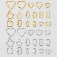 Fermoirs mousquetons à vis en acier inoxydable plaqué or 18 carats personnalisés, formes variées, pour la création de bijoux DIY, porte-breloques et connecteurs