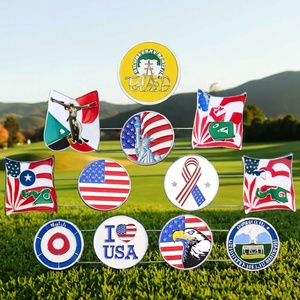 Marcador de Pelota de <span class=keywords><strong>Golf</strong></span> Personalizable con Diseño de Águila y Bandera Americana, Precio de Fábrica, 25mm, Tamaño Estándar, Marcador de Posición de Pelota de Metal - Product Image 1