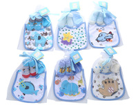 Chaussettes pour bébé en coton mignonnes de style dessin animé avec des rayures, gants en tissu éponge, ensemble de chaussettes pour bébé