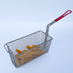Cesta comercial para freír alambre de acero inoxidable, taco, patatas fritas, filtro cuadrado de pollo, cesta de fugas de red de aceite para freír eléctrica - Product Image 1