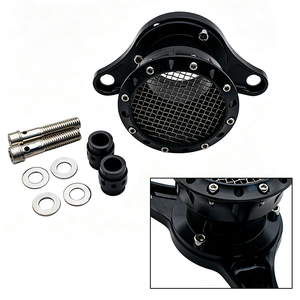 Kit d'admission de filtre à air de style klaxon rétro CNC pour moto Harley XL883 XL1200 1991-2014, nettoyeur d'air noir chromé - Product Image 5