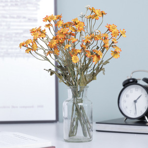 Flores Artificiales de Margarita Ruilisi, Color Naranja, Amarillo y Blanco, de Seda, para Decoración del Hogar, Bodas y Fotografía - Product Image 1