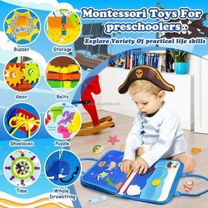 Nuevo Diseño 8 en 1: Tableros de Actividades de Fieltro Pirata Montessori para Niños Pequeños, Libro Sensorial de Fieltro para Educación Temprana - Product Image 5